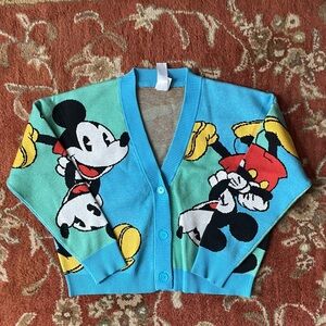 Vault Collection Cropped Mickey & Co Blue Cardigan Small